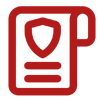 icon of sheet of paper with shield